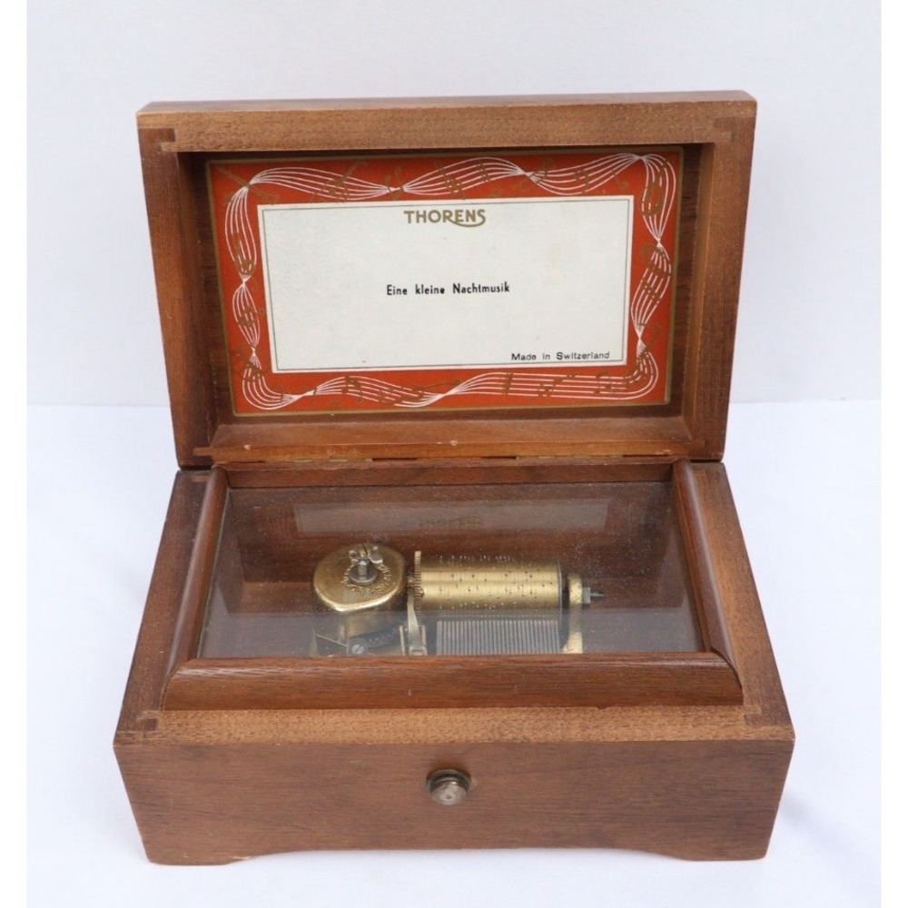 VTG Thorens Swiss Music Box "A Little Serenade" By MOZART Written in German READ